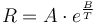 R=A \cdot e^{\frac{B}{T}}